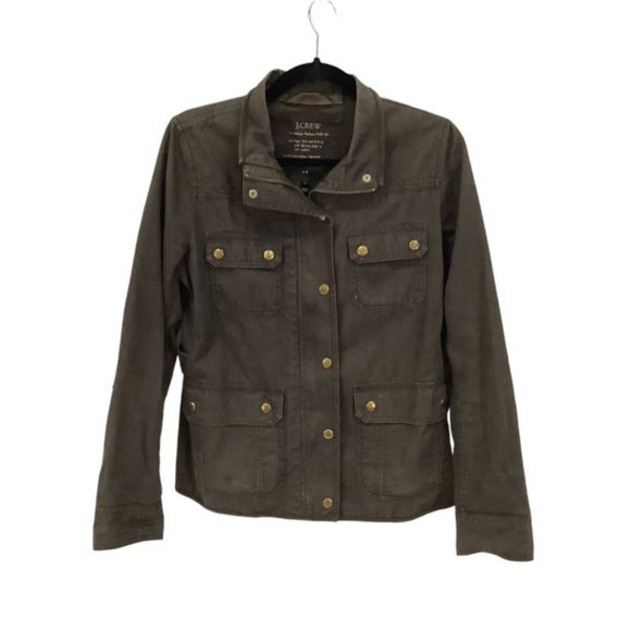 J. Crew Brown With Gold Hardware Size Small Women Relaxed Boyfriend Field Jacket - Picture 4 of 12